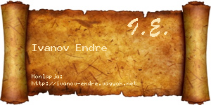 Ivanov Endre névjegykártya