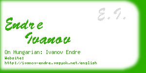 endre ivanov business card